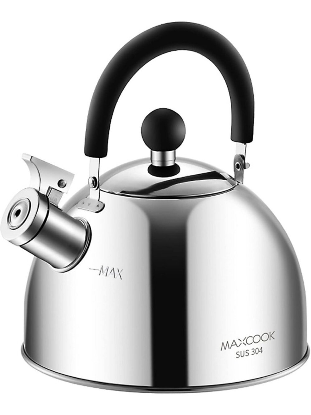 Whistling Tea Kettle 2.1 Quart Stainless Steel, Durable & Stylish Silver Design